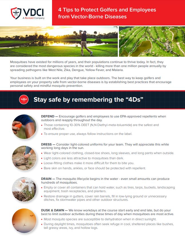4Ds of Preventing Mosquito Bites One Sheet, Golf