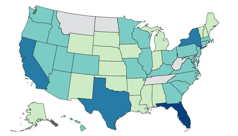 2025-dengue-human cases-travel-associated-us-map
