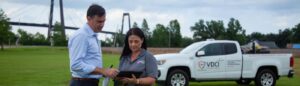 VDCI mosquito expert speaking with municipal decision maker