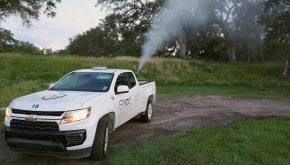 truck spraying mosquito adulticide